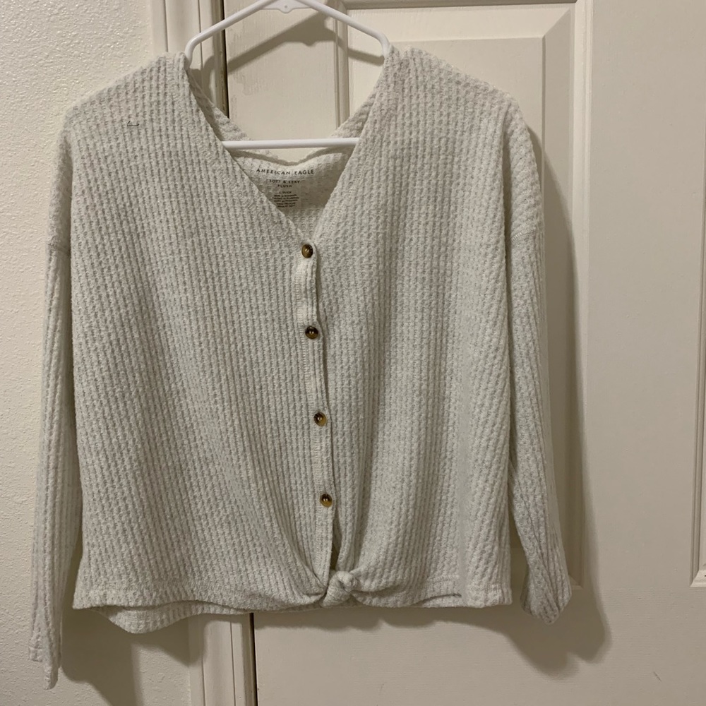 AE Waffleknit cream top